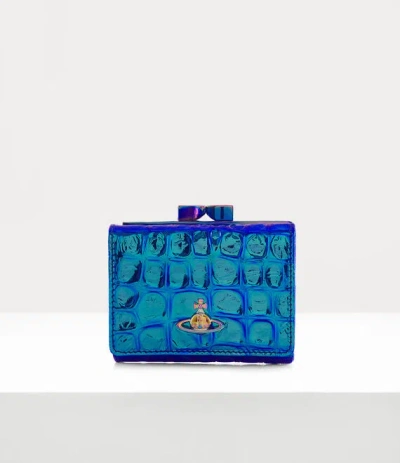 Vivienne Westwood Small Frame Wallet Iridescent Croc Peacock One Size Women