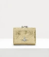 Vivienne Westwood Small Frame Wallet Metallic Crinkle Gold One Size Women In Gold