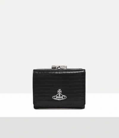 Vivienne Westwood Small Frame Wallet Mini Croc-embossed Black One Size Women