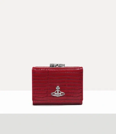 Vivienne Westwood Small Frame Wallet Mini Croc-embossed Red One Size Women