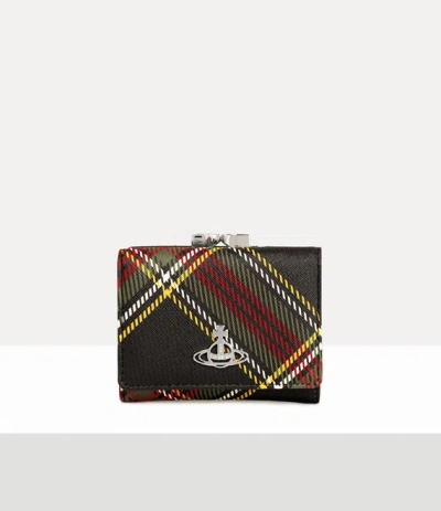 Vivienne Westwood Small Frame Wallet Saffiano Printed Chelsea-tartan One Size Women In Brown