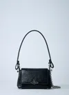 Vivienne Westwood Small Hazel Croc-embossed Flap Shoulder Bag In Black