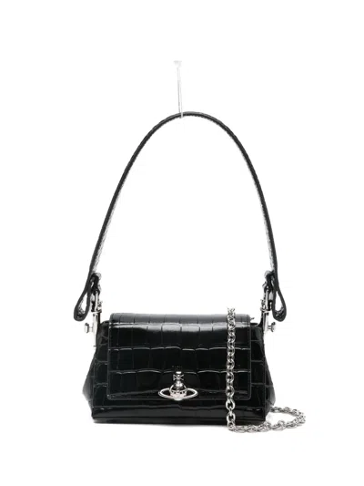 Vivienne Westwood Small Hazel Orb-detail Shoulder Bag In Black
