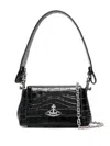 Vivienne Westwood Womens Black Hazel Croc-embossed Leather Top-handle Bag In Black