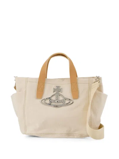 Vivienne Westwood Small Henry Tote Bag In Neutral