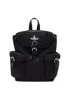 Vivienne Westwood Backpack Buckle Straps Flap Top Handle In Black