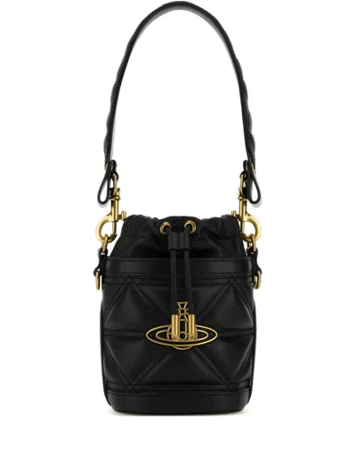 Vivienne Westwood Small Kitty Bucket Bag In Black