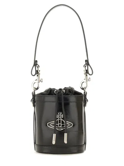 Vivienne Westwood Small "kitty" Bucket Bag In Black