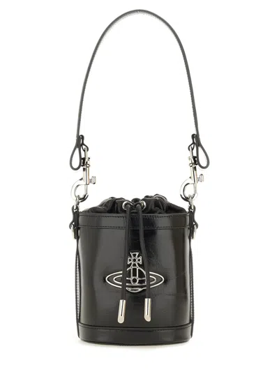 Vivienne Westwood Small Kitty Bucket Bag In Black