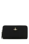 Vivienne Westwood Classic Zip Round Wallet Faux Leather Black One Size Women In Black