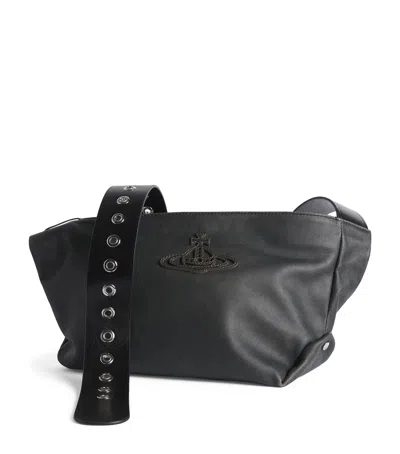 Vivienne Westwood Small Leather Maxime Shoulder Bag In Black