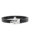 Vivienne Westwood Small Line Orb Buckle Belt In Black