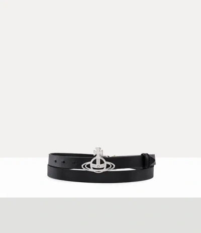 Vivienne Westwood Small Line Orb Buckle Belt Toledo Leather Black One Size Women