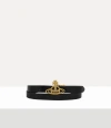 Vivienne Westwood Small Line Orb Buckle Belt Vacchetta Leather Black One Size Women In Black