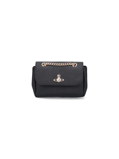 Vivienne Westwood Small Logo Crossbody Bag In Black  