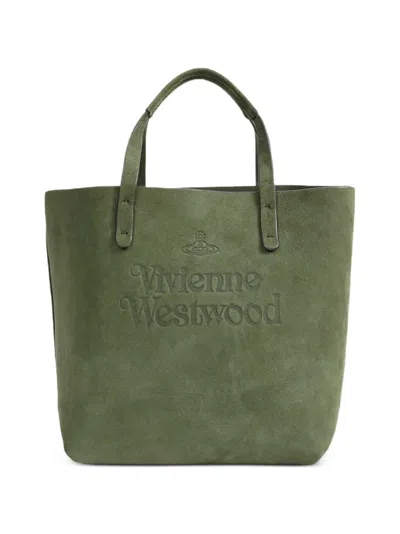 Vivienne Westwood Small Logo-embossed Tote Bag In Blue