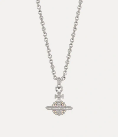 Vivienne Westwood Small Mayfair Orb Pendant Necklace Silver Preciosa Crystals Women In Metallic