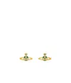 Vivienne Westwood Small Neo Bas Relief Earrings In Gold  Green