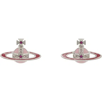Vivienne Westwood Small Neo Bas Relief Earrings In Brown