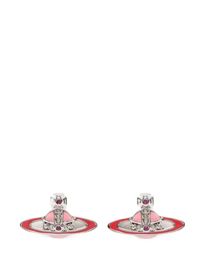 Vivienne Westwood Small Neo Bas Relief Orb Crystal-embellished Earrings In Pink