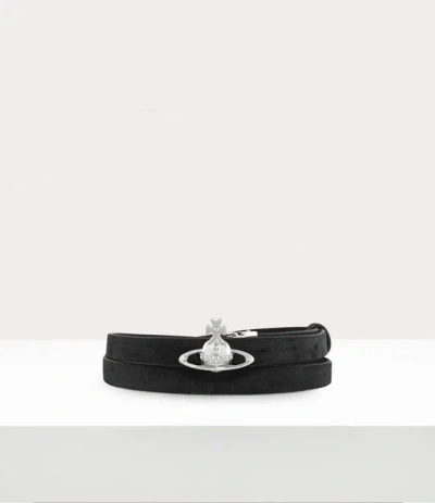 Vivienne Westwood Small Orb Buckle Belt Suede Black One Size Women
