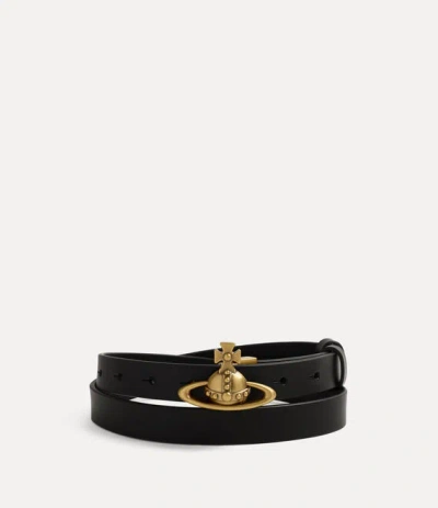 Vivienne Westwood Small Orb Buckle Belt Toledo Leather Black M/l Women