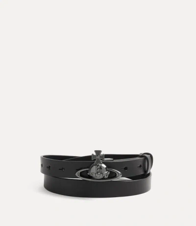 Vivienne Westwood Small Orb Buckle Belt Toledo Leather Black M/l Women