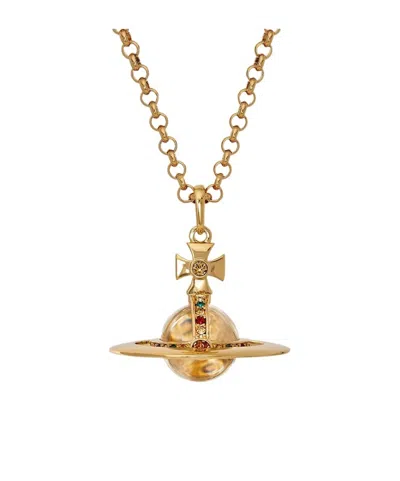 Vivienne Westwood Small Orb Pendant Necklace In Yellow