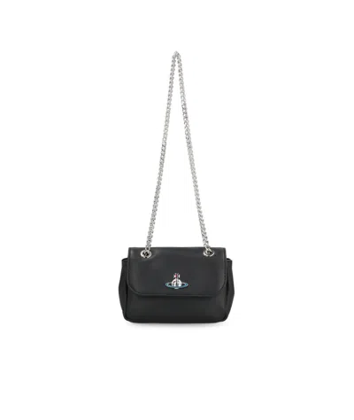 Vivienne Westwood Leather Mini Crossbody Bag In Black