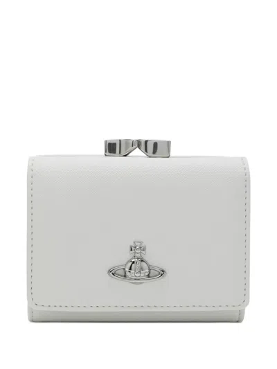 Vivienne Westwood Small Orb-plaque Frame Wallet In White