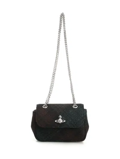 Vivienne Westwood Small Purse Chain Crossbody Bags Black In Green