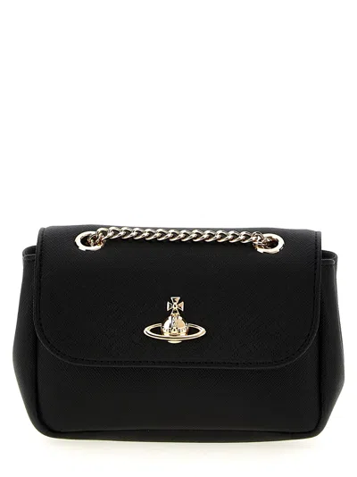 Vivienne Westwood Purse Chain-link Strap Gold-tone Hardware In Black