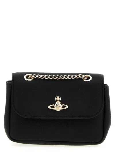 Vivienne Westwood Small Purse Chain Shoulder Bag In Black