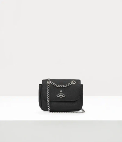 Vivienne Westwood Small Purse Saffiano Leather Plain Black One Size Women