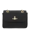 Vivienne Westwood Small Saffiano Orb Plaque Crossbody Bag In Black