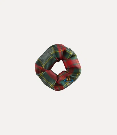 Vivienne Westwood Small Scrunchie Rtw Tartan Printed Scarlet-tartan Os-u Women