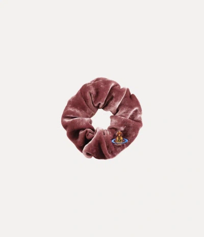 Vivienne Westwood Small Scrunchie Viscose Silk Velvet Peony Os-u Women In Pink