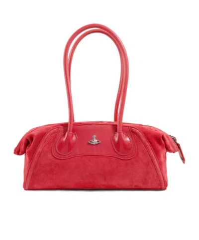Vivienne Westwood Small Shirley Orb Detail Shopper Shoulder Bag In Orange