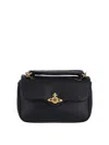 Vivienne Westwood Structured Leather Shoulder Bag With Gold-tone Accents