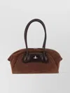 Vivienne Westwood Mens Aw25-chocolate Brown Shirley Small Suede Holdall In Brown