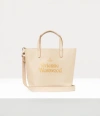 Vivienne Westwood Small Studio Shopper Leather Pink-gold In Pink-gold