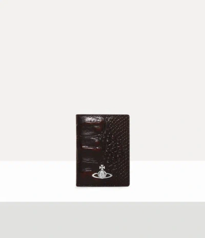 Vivienne Westwood Small Vertical Wallet Dino-embossed Brown One Size Women