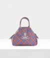 Vivienne Westwood Small Yasmine Bag Polyurethane / Polyester / Cotton Blue-orange-tartan In Blue-orange-tartan