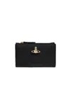 Vivienne Westwood Slim Flap Card Holder Faux Leather Black One Size Women In Black