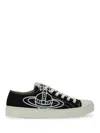 Vivienne Westwood Low-top Sneakers With Bold Logo Graphic In Black
