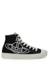 Vivienne Westwood Black Plimsoll High Top Canvas Sneakers In Black