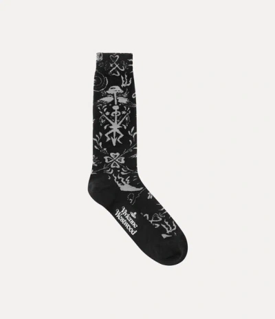 Vivienne Westwood Sock Checkboard Black 9-11 Unisex