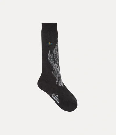 Vivienne Westwood Sock Flame Anthracite 9-11 Unisex