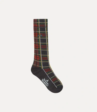 Vivienne Westwood Sock Tartan Red 9-11 Unisex