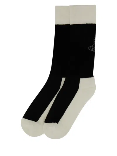 Vivienne Westwood Sporty Orb Detail Socks In Black